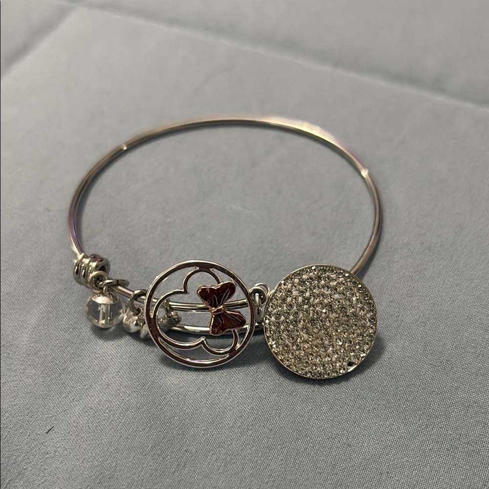 Silver‎ Disney Minnie Mouse Charm Bracelet with Crystal Accents